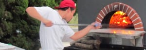 firing a pizza outside for an event